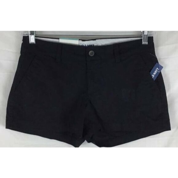 Old Navy Shorts 4 Black Walking Flat Front New - Picture 1 of 8